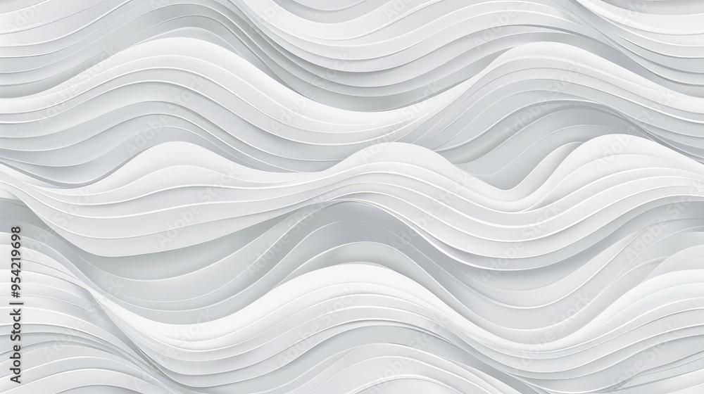 Poster abstract white wave pattern creating a textured, modern design.