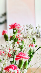 bouquet of pink and white flowers