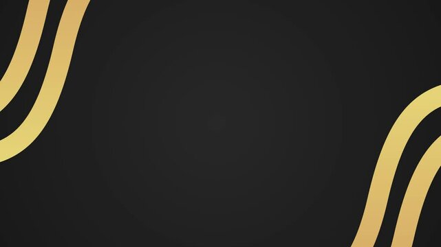 Luxury line gold gradient frame with black background 4k animation background