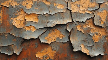 Rusty Metal Surface with Peeling Paint