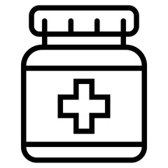 Medicine Icon in Line Style Suitable for Web, Apps, Presentation, or Printable Meanings