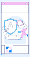 Online shopping payment security character flat vector concept operation hand drawn illustration
