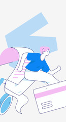 Online shopping payment security character flat vector concept operation hand drawn illustration
