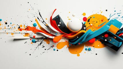 Vibrant graffiti lettering with bold colors and dynamic shapes, set against a clean white background, showcasing the contrast between the art and the simplicity of the backdrop
