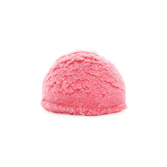Scoop of tasty watermelon sorbet isolated on white