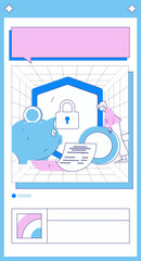 Online shopping payment security character flat vector concept operation hand drawn illustration
