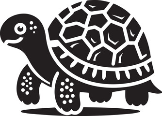 Tortoise black silhouette vector icon, vector illustration