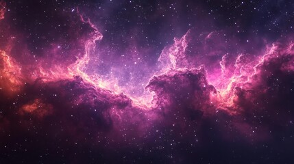 Fototapeta premium Gorgeous wallpaper of the cosmos, featuring a vibrant nebula against a starry sky.