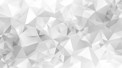 Abstract white geometric background with triangular shapes and a 3D effect.