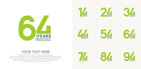 anniversary logotype style with green color can be use for company celebration event