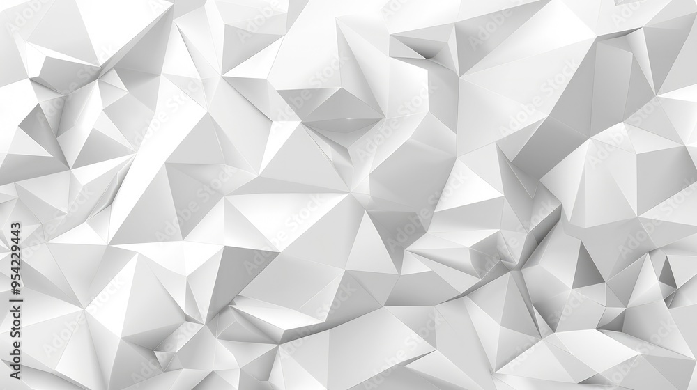 Poster abstract white geometric background with sharp angles and facets.