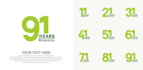 anniversary logotype style with green color can be use for company celebration event