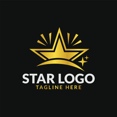 Elegant Gold Stars Logo branding template.Vector illustration