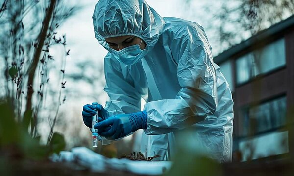 Forensic Scientist Collecting Evidence