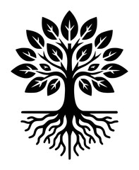 Fototapeta premium Tree With Roots Svg, Vector, Tree Illustration