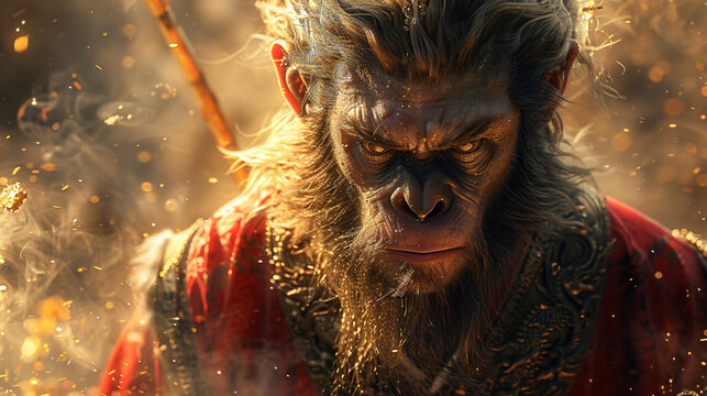 Chinese mythological journey to the West character Sun Wukong illustration wallpaper