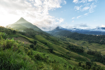 Rice Terrace Sunset View in Sapa