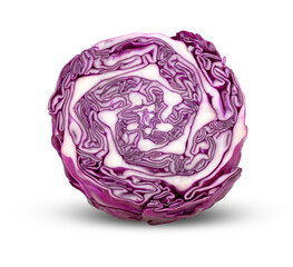 Fresh purple cabbage isolated on transparent png