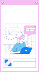 Communicate with consultants flat vector character concept operation hand drawn illustration
