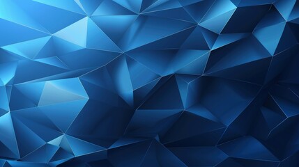 Fototapeta premium A geometric blue abstract background with sharp angles and facets.