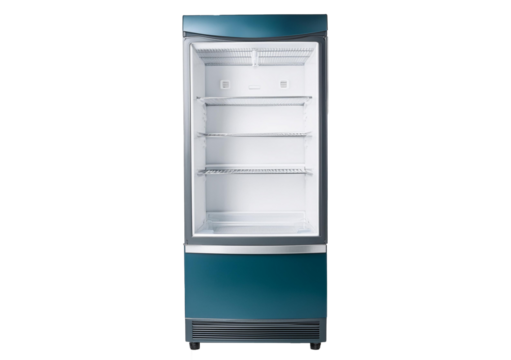 Empty market fridge for beverages Isolated on Transparent or White Background.