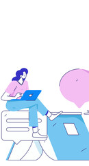 Communicate with consultants flat vector character concept operation hand drawn illustration
