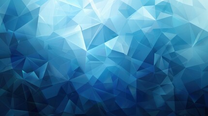 Fototapeta premium A geometric abstract background featuring various shades of blue in a triangular pattern.