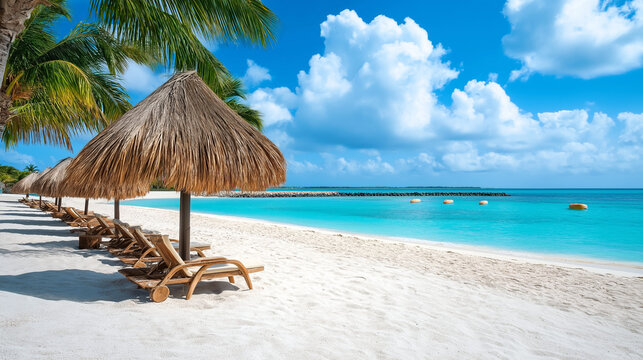 Aruba beach with white sand and turquoise water.