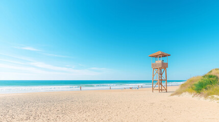 Signal tower at a beach