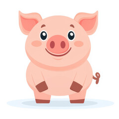 Fototapeta premium A cute pig icon in a fun cartoon style, easily adjustable for your projects. Perfect for adding charm to any design