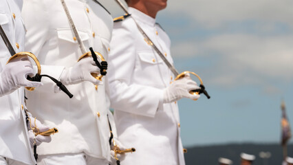 Military gala parade in the Spanish navy