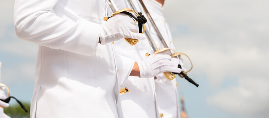 Military gala parade in the Spanish navy