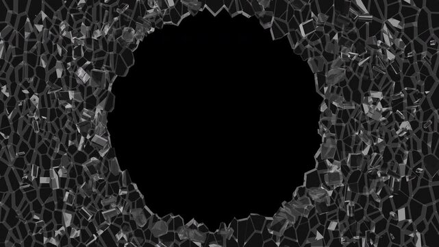 Glass particle transition, broken glass holes on alpha channel