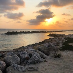 Obraz premium sunset over the sea