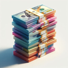 Free  Money vector money photo Gold coins and banknotes 3d cartoon style icon black Friday 
