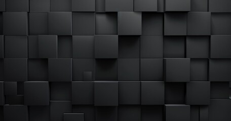 A textured black wall composed of three-dimensional cubes in various arrangements.
