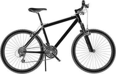 Vector sketch illustration silhouette design image of a bicycle rally in the forest