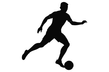 Dynamic Football Player Silhouette Vector: Capturing Action and Athleticism