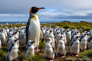 Fototapeta premium A king penguin Aptenodytes pat