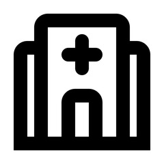 Obraz premium Hospital Icon in Line Style Suitable for Web, Apps, Presentation, or Printable Meanings