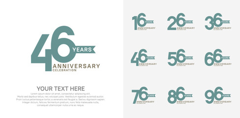 anniversary set, green and black color with ribbon for celebration event