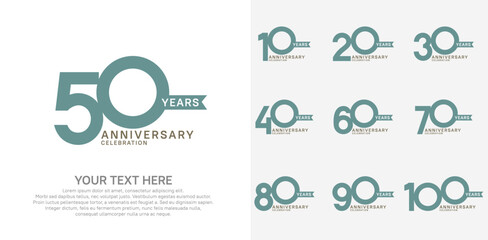 anniversary set, green and black color with ribbon for celebration event