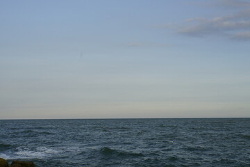 Fototapeta premium sea, ocean, sky, water, clouds, nature, horizon, clouds, beach, landscape, blue, waves, seascape, sun, sunset, coast, cloudy,