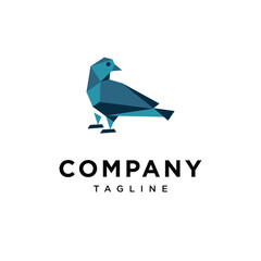 Obraz premium Geometric Pigeon Bird logo icon vector