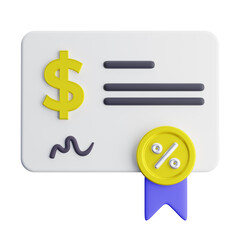 Bond Document Investment 3D Illustration