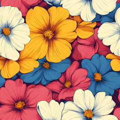 Beautiful seamless floral patterns for fabric and wallpaper, vintage floral patterns, seamless botanical patterns, colorful seamless floral backgrounds for fabric printing.