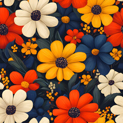 Beautiful seamless floral patterns for fabric and wallpaper, vintage floral patterns, seamless botanical patterns, colorful seamless floral backgrounds for fabric printing.