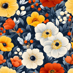 Beautiful seamless floral patterns for fabric and wallpaper, vintage floral patterns, seamless botanical patterns, colorful seamless floral backgrounds for fabric printing.