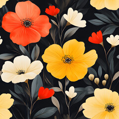 Beautiful seamless floral patterns for fabric and wallpaper, vintage floral patterns, seamless botanical patterns, colorful seamless floral backgrounds for fabric printing.