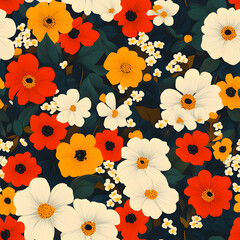 Beautiful seamless floral patterns for fabric and wallpaper, vintage floral patterns, seamless botanical patterns, colorful seamless floral backgrounds for fabric printing.